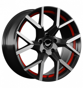 Barracuda, Tzunamee Evo, 9x20 ET40 5x114,3 73,1, dark gunmetal brushed undercut Trimline red