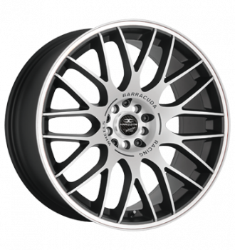 Barracuda, Karizzma, 8x18 ET38 4x108 73,1, Mattblack-Polished / Color Trim weiss