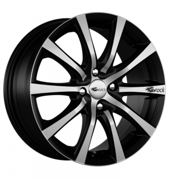 Brock, B21, 8x18 ET14 4x108 65,1, schwarz matt vollpoliert