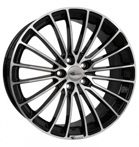 Brock, B24, 7,5x17 ET48 5x114,3 72,6, schwarz glanz vollpoliert