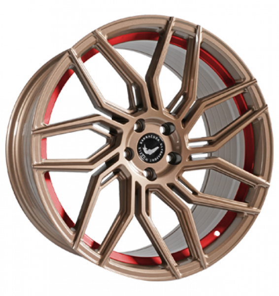 Barracuda, Dragoon, 10x20 ET30 5x112 66,6, higloss-bronze undercut Trimline red