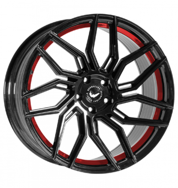 Barracuda, Dragoon, 10x20 ET30 5x112 66,6, higloss-black undercut Trimline red