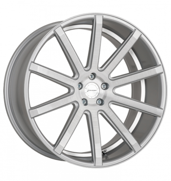 Corspeed, Deville, 10,5x21 ET40 5x112 66,6, silver-brushed-Surface/ undercut Colour Trim weiß