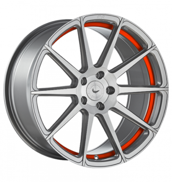 Barracuda, Project 2.0, 9x20 ET40 5x115 73,1, silver brushed/ undercut Colour Trim rot